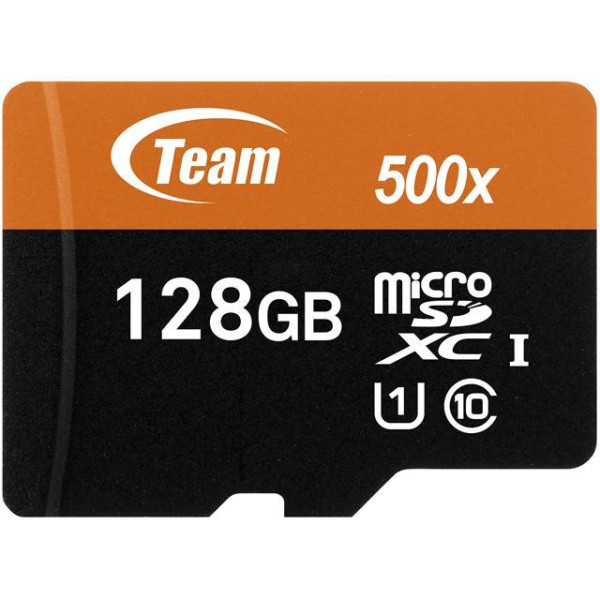 Team 128GB microSDXC UHS-I/U1 Class 10 Memory Card with Adapter, Speed Up to 80MB/s (TUSDX128GUHS03)