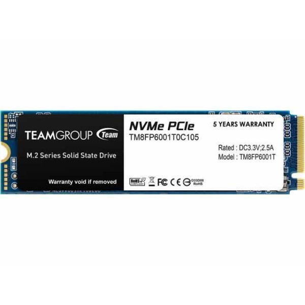 Team Group MP33 M.2 2280 1TB PCIe 3.0 x4 with NVMe 1.3 3D NAND Internal Solid State Drive (SSD) TM8FP6001T0C101