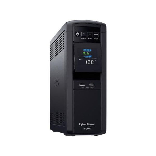 CyberPower CP1500PFCLCD - PFC Sinewave UPS Systems - Pure Sine Wave / 100% Active PFC Compatible with USB Charging Ports