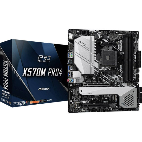 ASRock X570M Pro4 Moederbord Socket AMD AM4 Vormfactor Micro-ATX Moederbord chipset AMD® X570