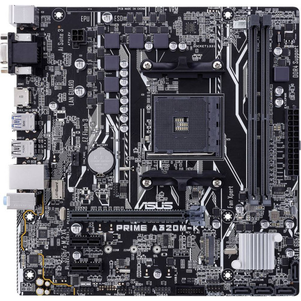 Asus PRIME A320M-K Moederbord Socket AMD AM4 Vormfactor Micro-ATX Moederbord chipset AMD® A320