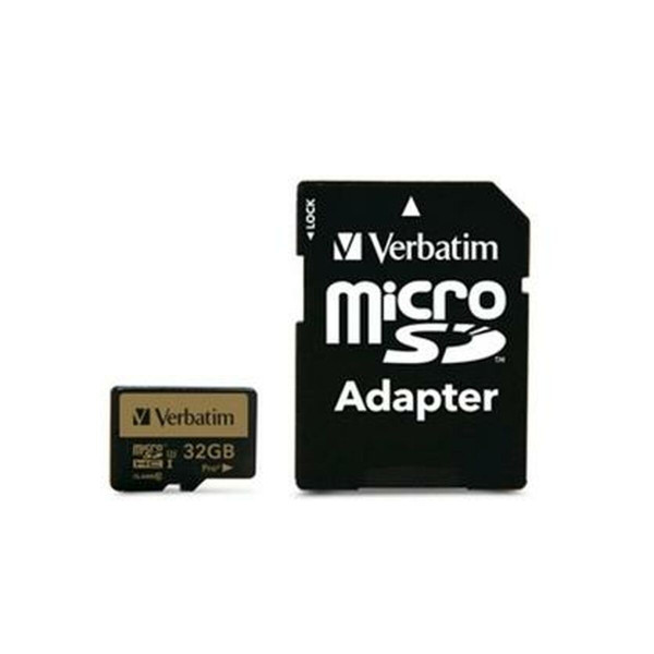 Micro SD Memory Card with Adaptor Verbatim Pro+ 32 GB