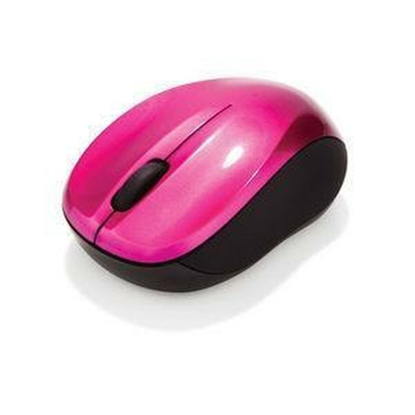 Wireless Mouse Verbatim Go Nano Compact Receptor USB Black Fuchsia 1600 dpi