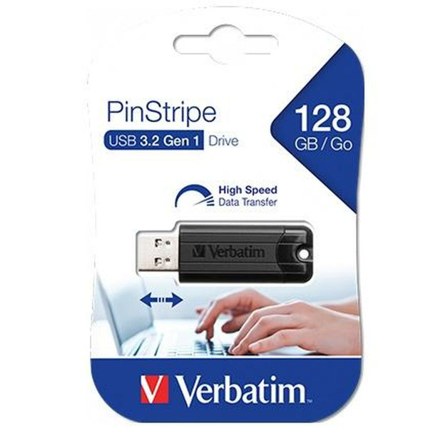 USB stick Verbatim PinStripe 3.0 128 GB Black