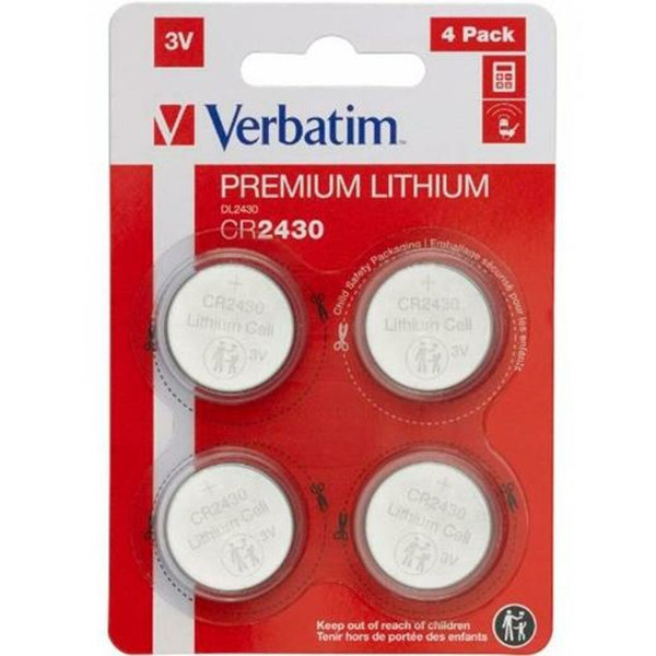 Button Cell Batteries Verbatim CR2430 4 Pieces 20 Units 3 V