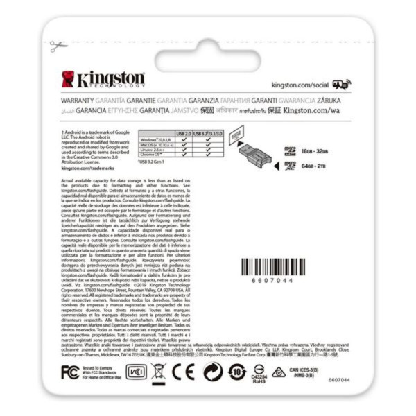 Micro SD Memory Card with Adaptor Kingston MLPMR2/64GB 285 MB/s