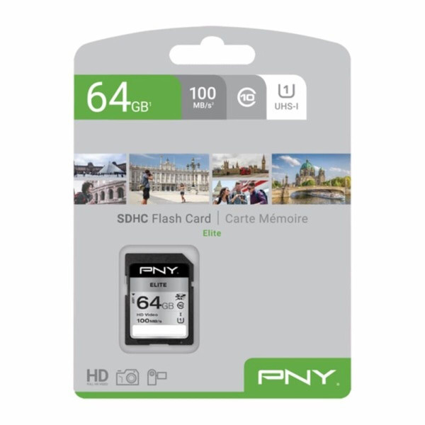 Micro SD Memory Card with Adaptor PNY 64 GB 100 mb/s