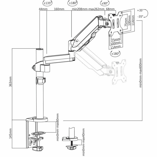 Screen Table Support V7 DM1TA-1E            