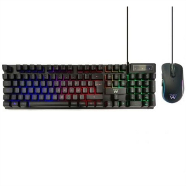 Keyboard and Mouse Ewent PL3201 Black