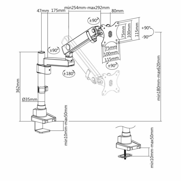 Screen Table Support V7 DMPRO2TA-3E         