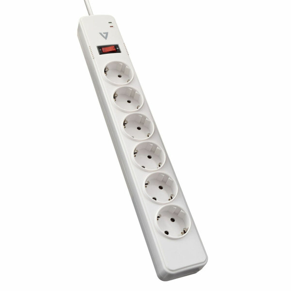 Power Socket - 6 Sockets with Switch V7 SA0613W-8E5          1.8 m