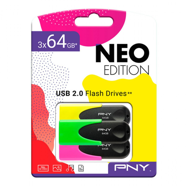 USB stick PNY 64 GB (3 uds)