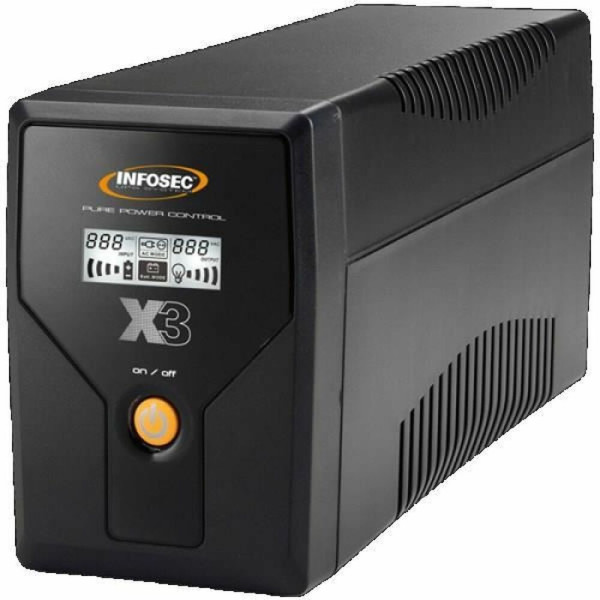 Uninterruptible Power Supply System Interactive UPS INFOSEC X3 EX LCD-USB 500 Black