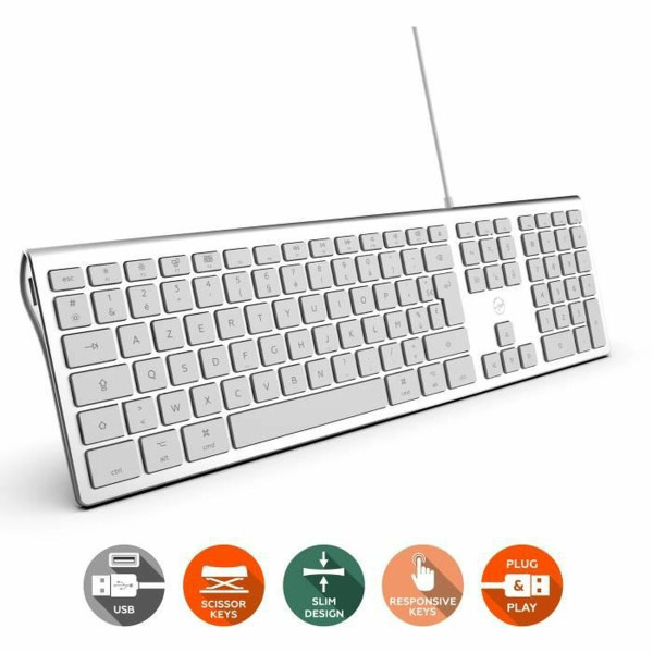 Keyboard Mobility Lab Silver White Mac OS AZERTY