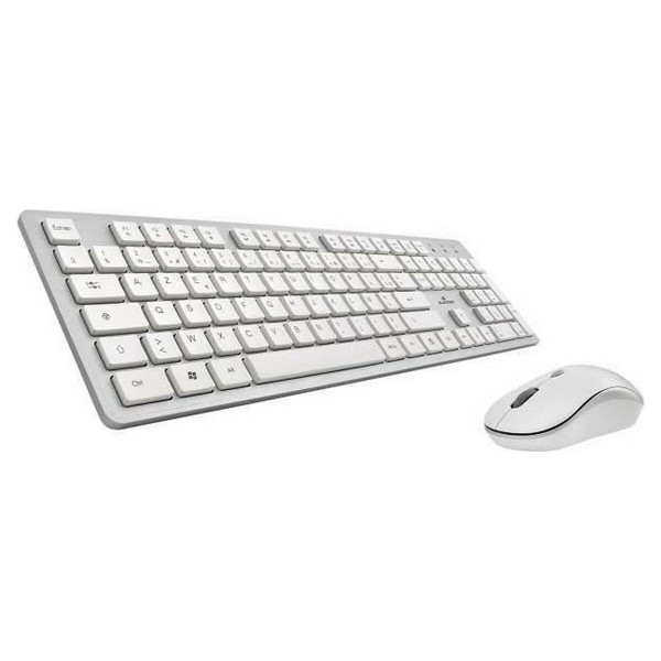 Keyboard and Wireless Mouse Bluestork BLUPACKEASYIIN White French AZERTY