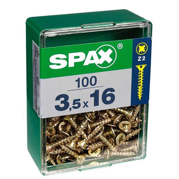 Box of screws SPAX Yellox Wood Flat head 100 Pieces (2,5 x 12 mm)