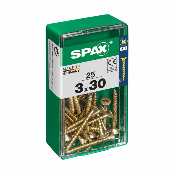 Box of screws SPAX Wood screw Flat head (3,0 x 30 mm)