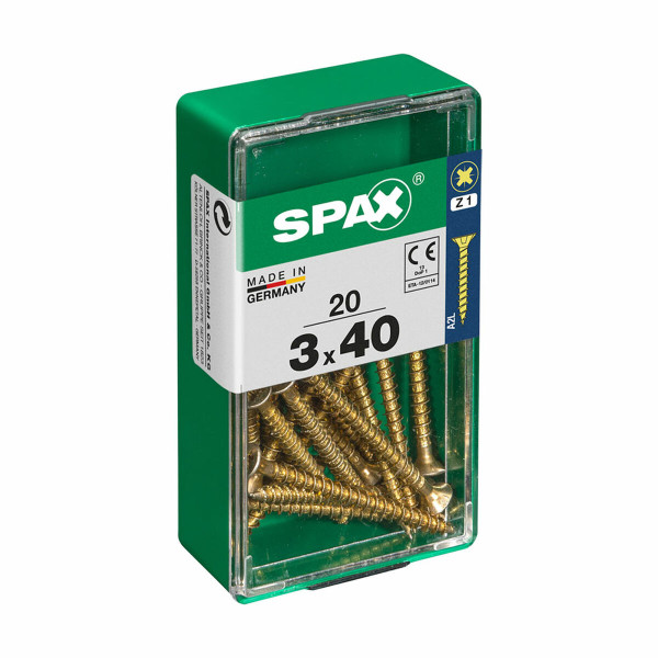 Box of screws SPAX 4081020300401 Wood screw Flat head (3,0 x 40 mm)