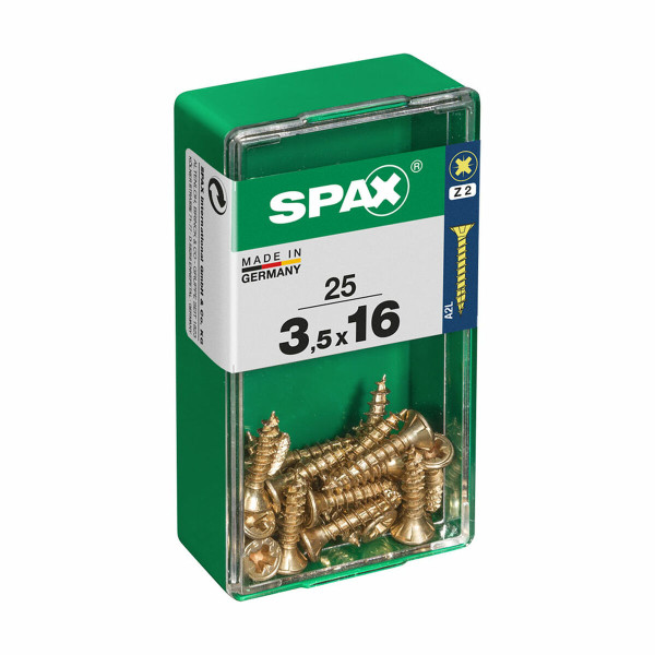 Box of screws SPAX Wood screw Flat head (3,5 x 16 mm)