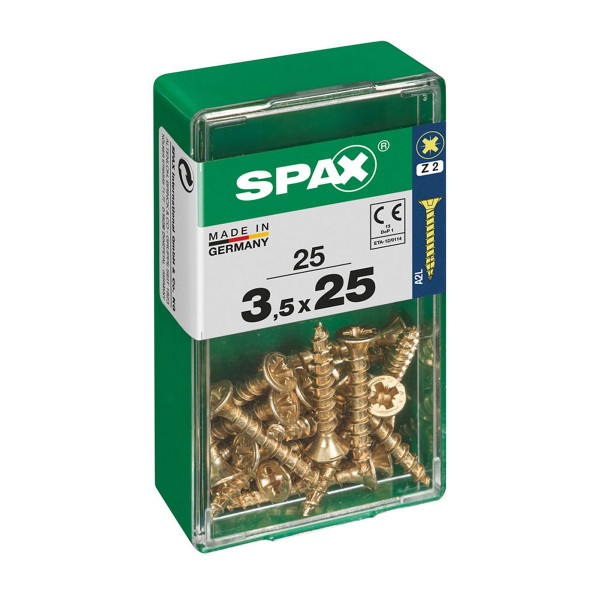 Box of screws SPAX Yellox Wood Flat head 25 Pieces (3,5 x 25 mm)