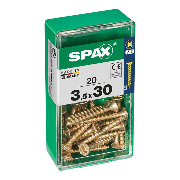 Box of screws SPAX Yellox Wood Flat head 20 Pieces (3,5 x 30 mm)