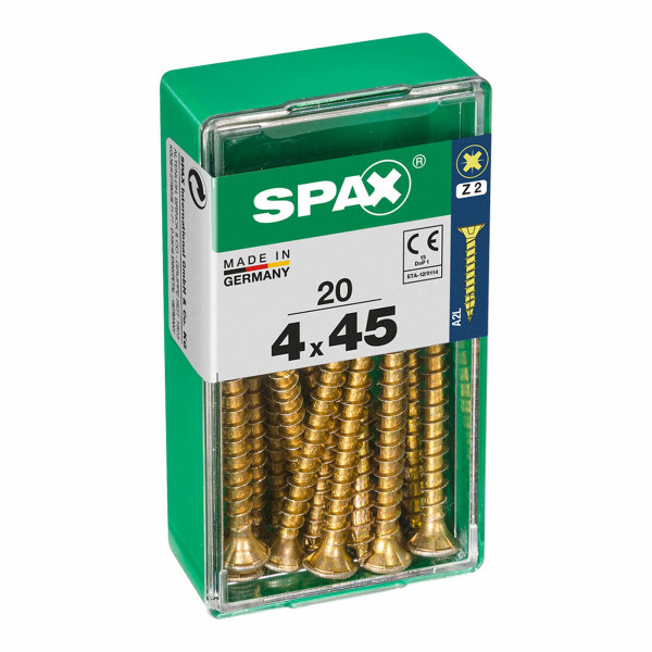 Box of screws SPAX 4081020400451 Wood screw Flat head (4 x 45 mm) (4,0 x 45 mm)