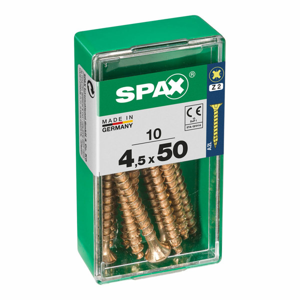 Box of screws SPAX 4081020450501 Wood screw Flat head (4,5 x 50 mm)