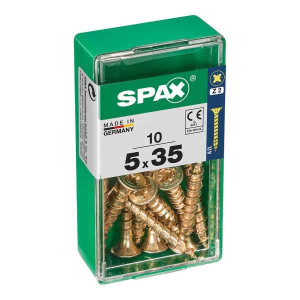 Box of screws SPAX Yellox Wood Flat head 10 Pieces (5 x 35 mm)