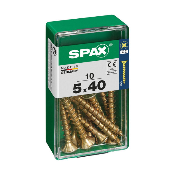 Box of screws SPAX Yellox Wood Flat head 10 Pieces (5 x 40 mm)