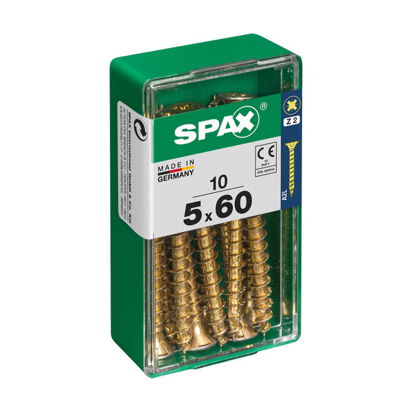 Box of screws SPAX Yellox Wood Flat head 10 Pieces (5 x 60 mm)