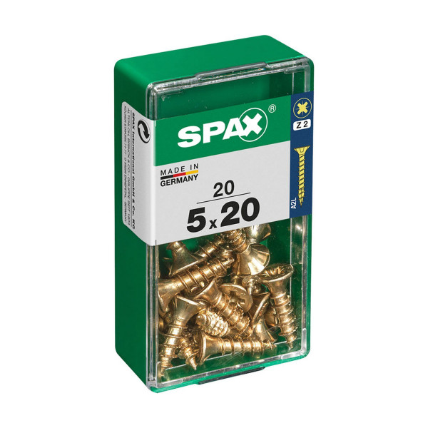 Box of screws SPAX Yellox Wood Flat head 20 Pieces (5 x 20 mm)