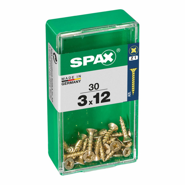 Box of screws SPAX Wood screw Flat head (3 x 12 mm) (3,0 x 12 mm)