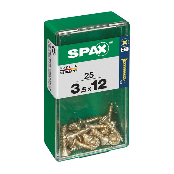 Box of screws SPAX Yellox Wood Flat head 25 Pieces (3,5 x 12 mm)