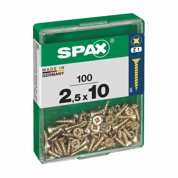 Box of screws SPAX Wood screw Flat head (2,5 x 10 mm)