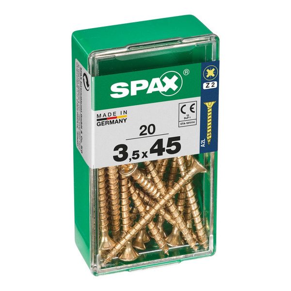 Box of screws SPAX Yellox Wood Flat head 20 Pieces (3,5 x 45 mm)