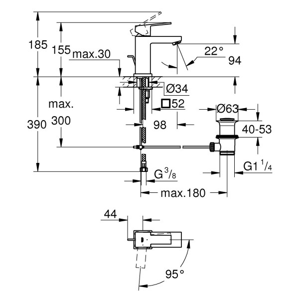 Washbasin Siphon Grohe 23435000