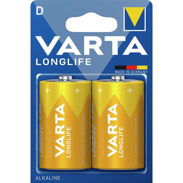 Alkaline Batteries Varta Longlife LR20 1,5 V Type D (2 Units)