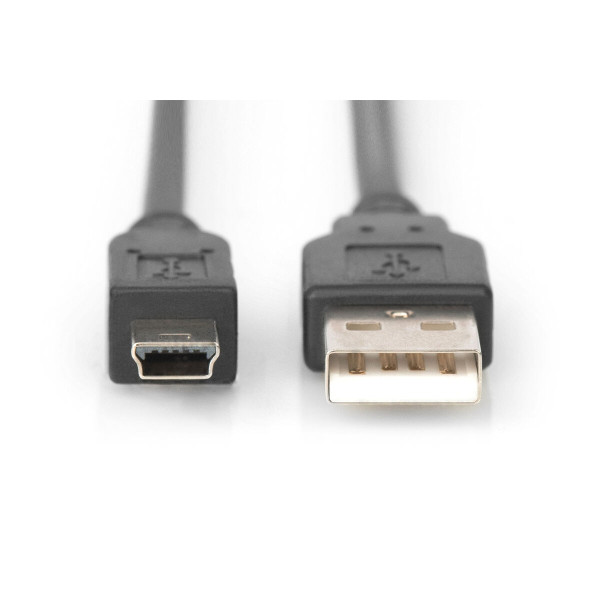 USB to Mini USB Cable Digitus AK-300108-030-S 3 m Black