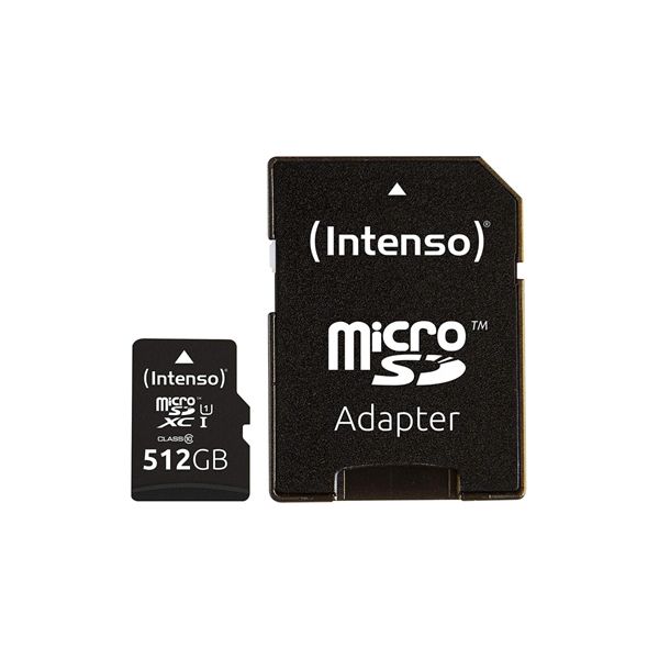 Micro SD Memory Card with Adaptor INTENSO 3423493 512 GB 45 MB/s