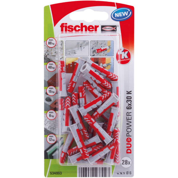 Studs Fischer DuoPower 534993 Ø 6 x 30 mm Nylon (45 Units)