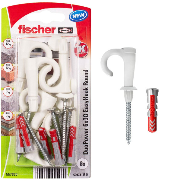 Hook Screws Fischer 6 x 30 mm 6 Units