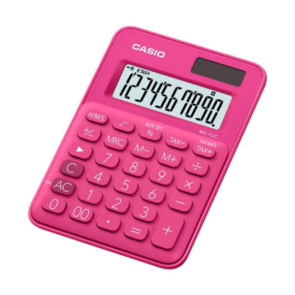 Calculator Casio MS-7UC Pink Red Plastic