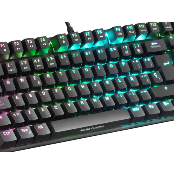 Gaming Keyboard Mars Gaming MKREVOPRORES LED RGB Black Spanish Monkey (1 Piece)