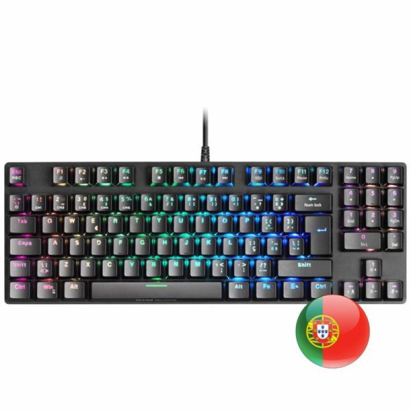 Gaming Keyboard Mars Gaming MKREVOPROBPT LED RGB PT Qwerty Portuguese Black Monkey Portuguese (1 Piece)