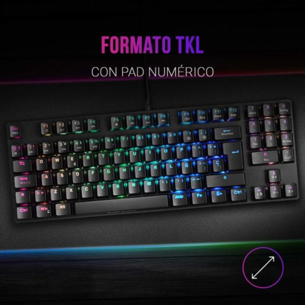 Gaming Keyboard Mars Gaming MKREVOPROBPT LED RGB PT Qwerty Portuguese Black Monkey Portuguese (1 Piece)