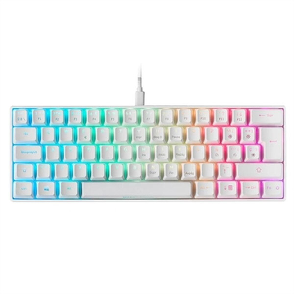 Keyboard Mars Gaming MKMINI Spanish Qwerty White RGB