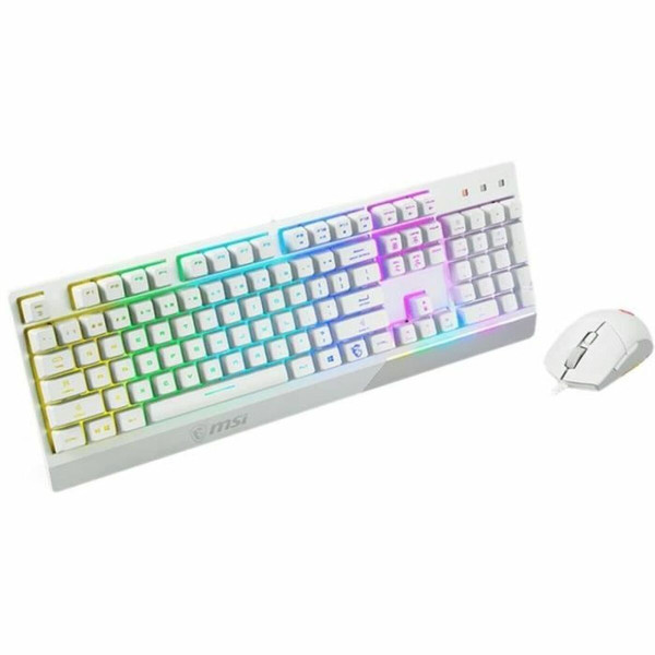 Keyboard with Gaming Mouse MSI Vigor GK30 White French AZERTY