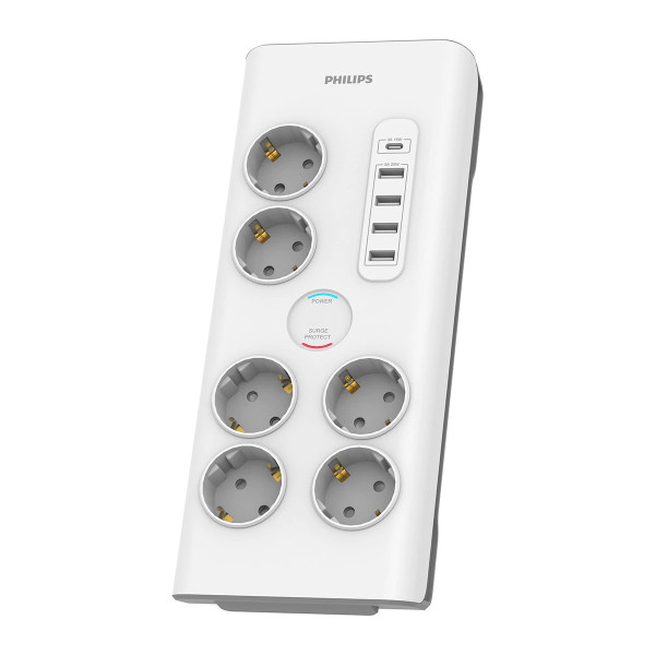 Schuko 6 Way Multi-socket Adapter Philips