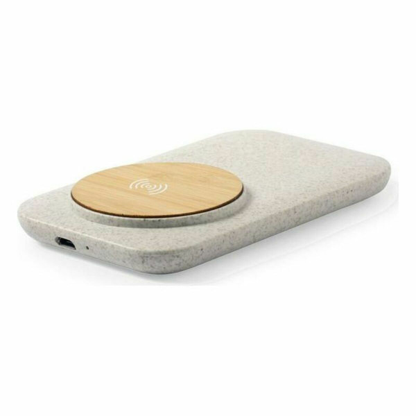 Wireless Qi Charger with USB Ports 146536 ABS Wheat straw (25 Units)