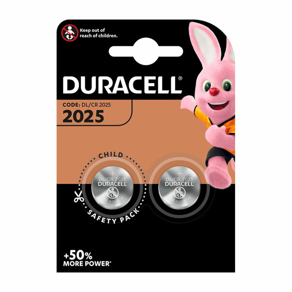 Lithium Button Batteries DURACELL CR2025 3 V (2 Units)